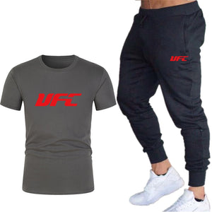 fashion new brand 2020 men's printing T-shirt + trousers sports suit