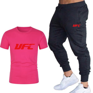 fashion new brand 2020 men's printing T-shirt + trousers sports suit