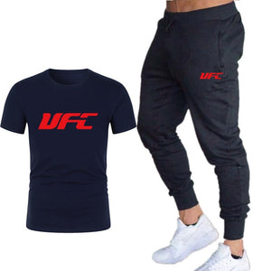 fashion new brand 2020 men's printing T-shirt + trousers sports suit