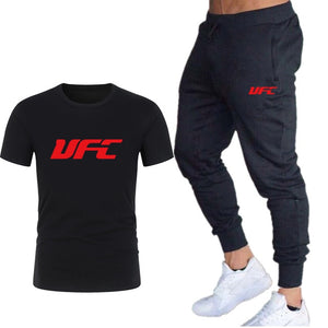 fashion new brand 2020 men's printing T-shirt + trousers sports suit