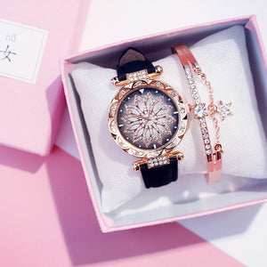 2019 Women Watches Set Starry Sky Ladies Bracelet Watch