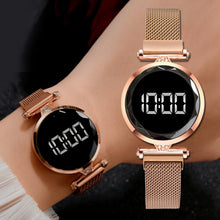 Load image into Gallery viewer, Luxury LED Women Magnetic Bracelet Watches Rose Gold Digital
