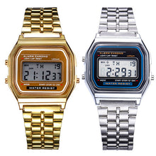 Load image into Gallery viewer, Fashion Men Women LED Digital Watch Clock Gold Silver Vintage
